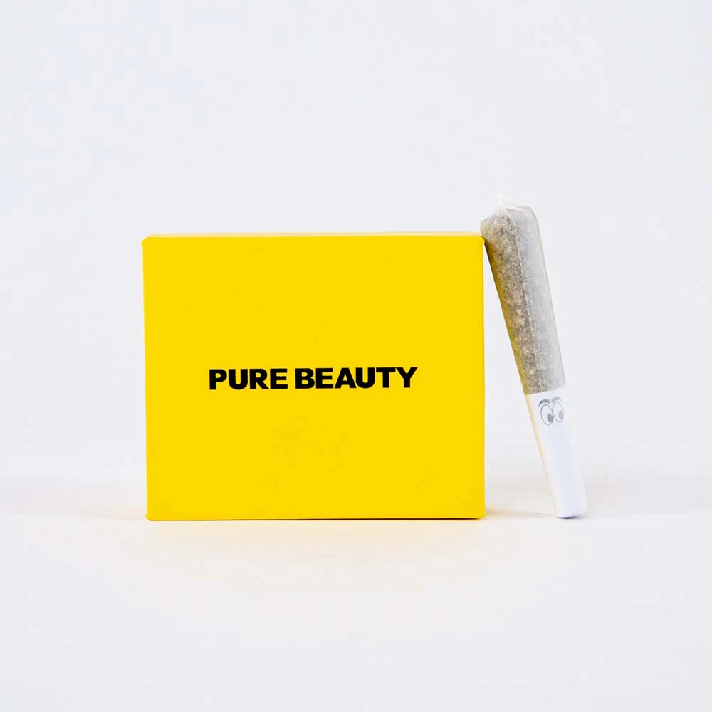 Yellow Pure Beauty Babies Sativa ten-pack with one pre-roll