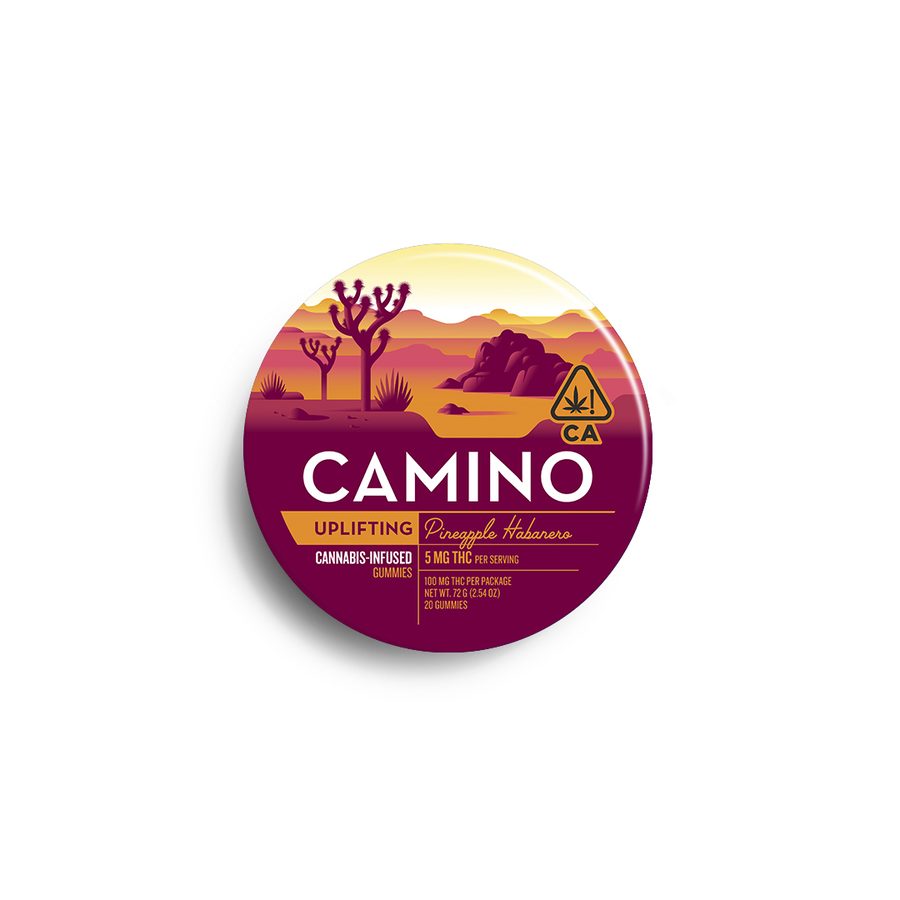 Camino Pineapple Habanero Excite gummies tin