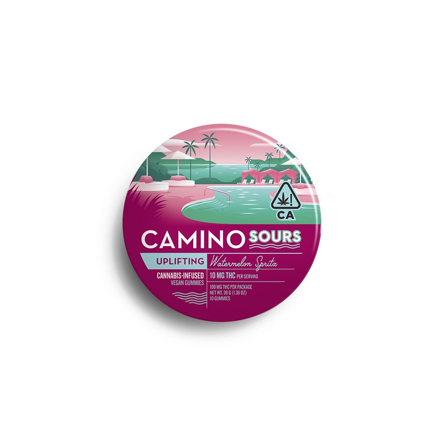 Camino Sours Watermelon Spritz gummies tin
